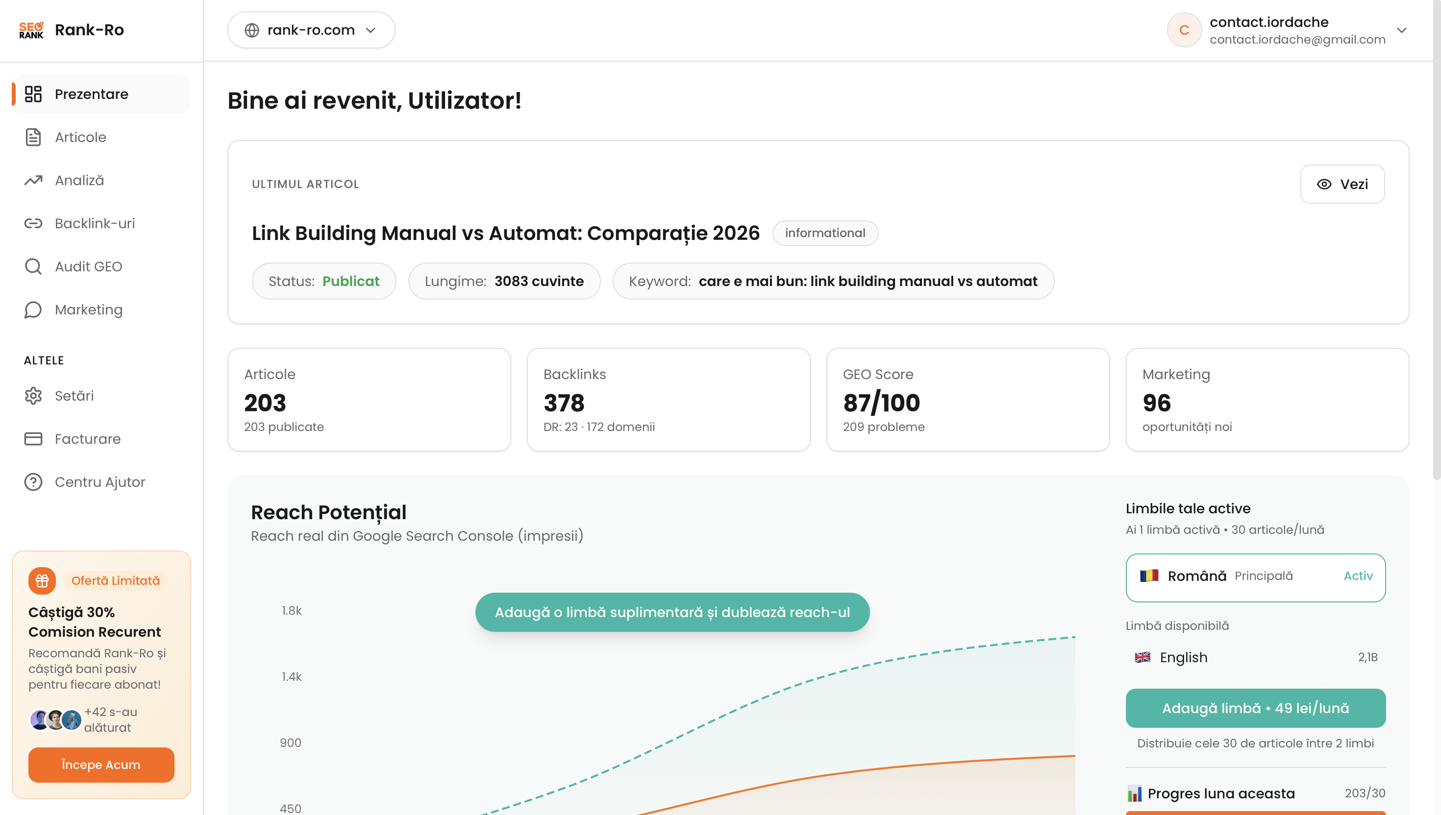 RankRO SEO website preview