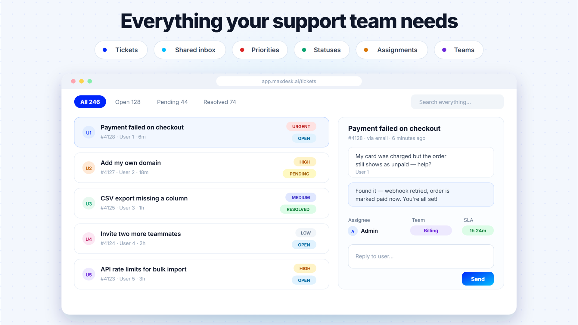 Maxdesk website preview