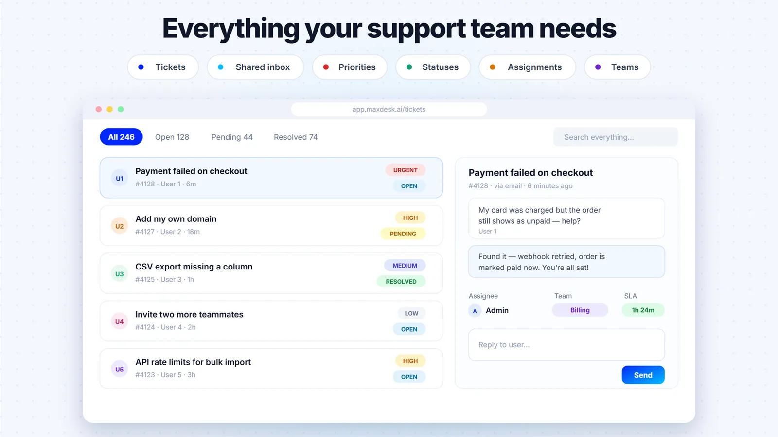 Maxdesk website preview