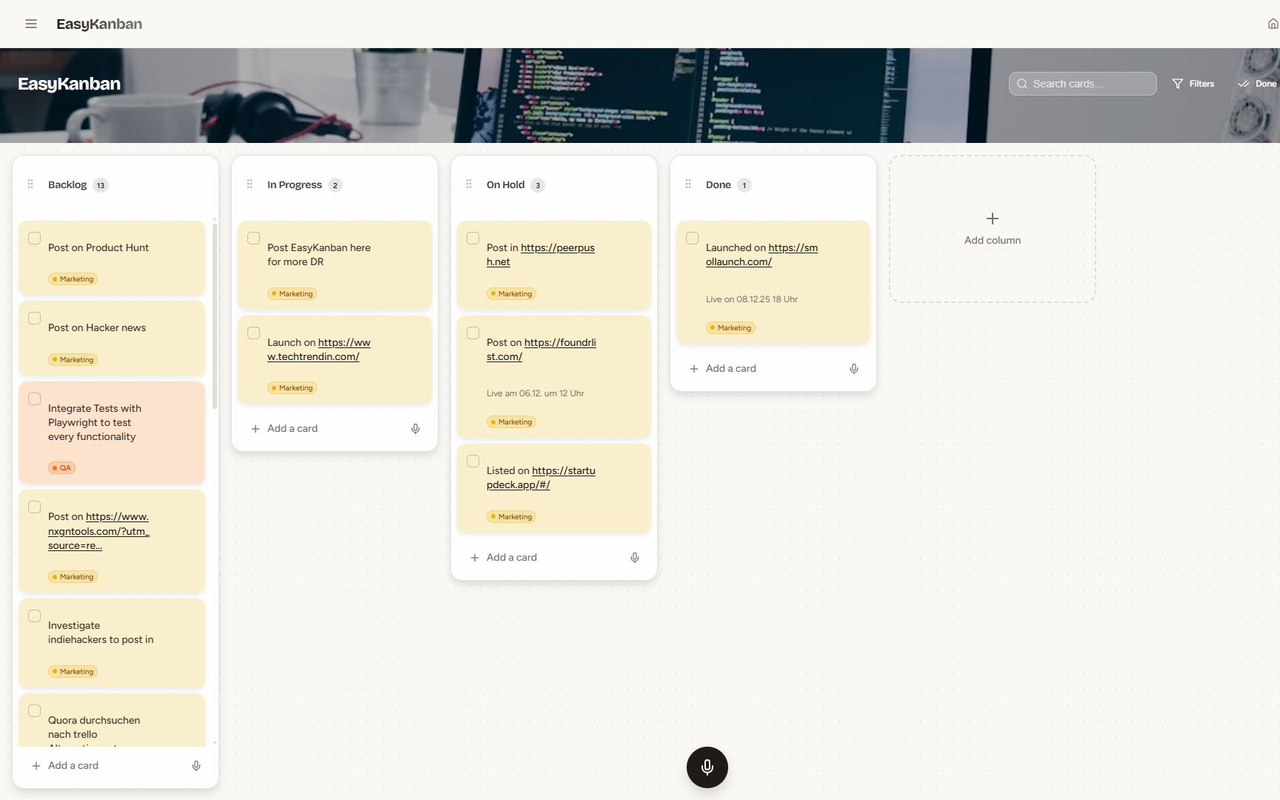 EasyKanban website preview
