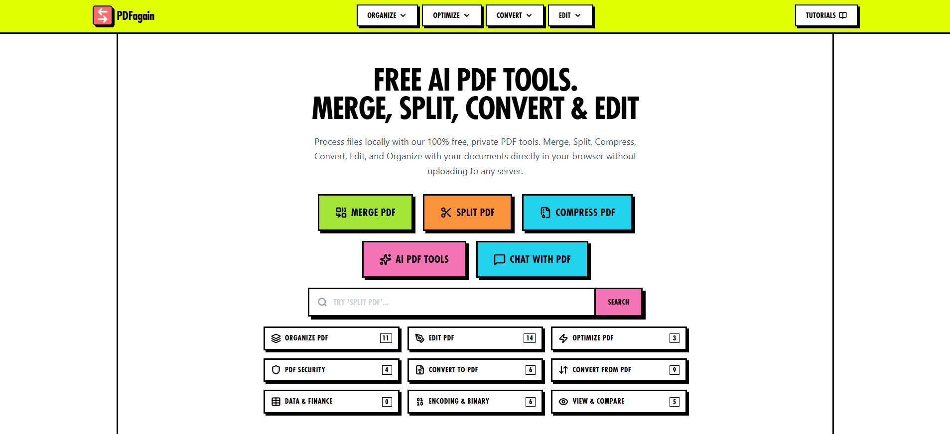 Pdfagain website preview