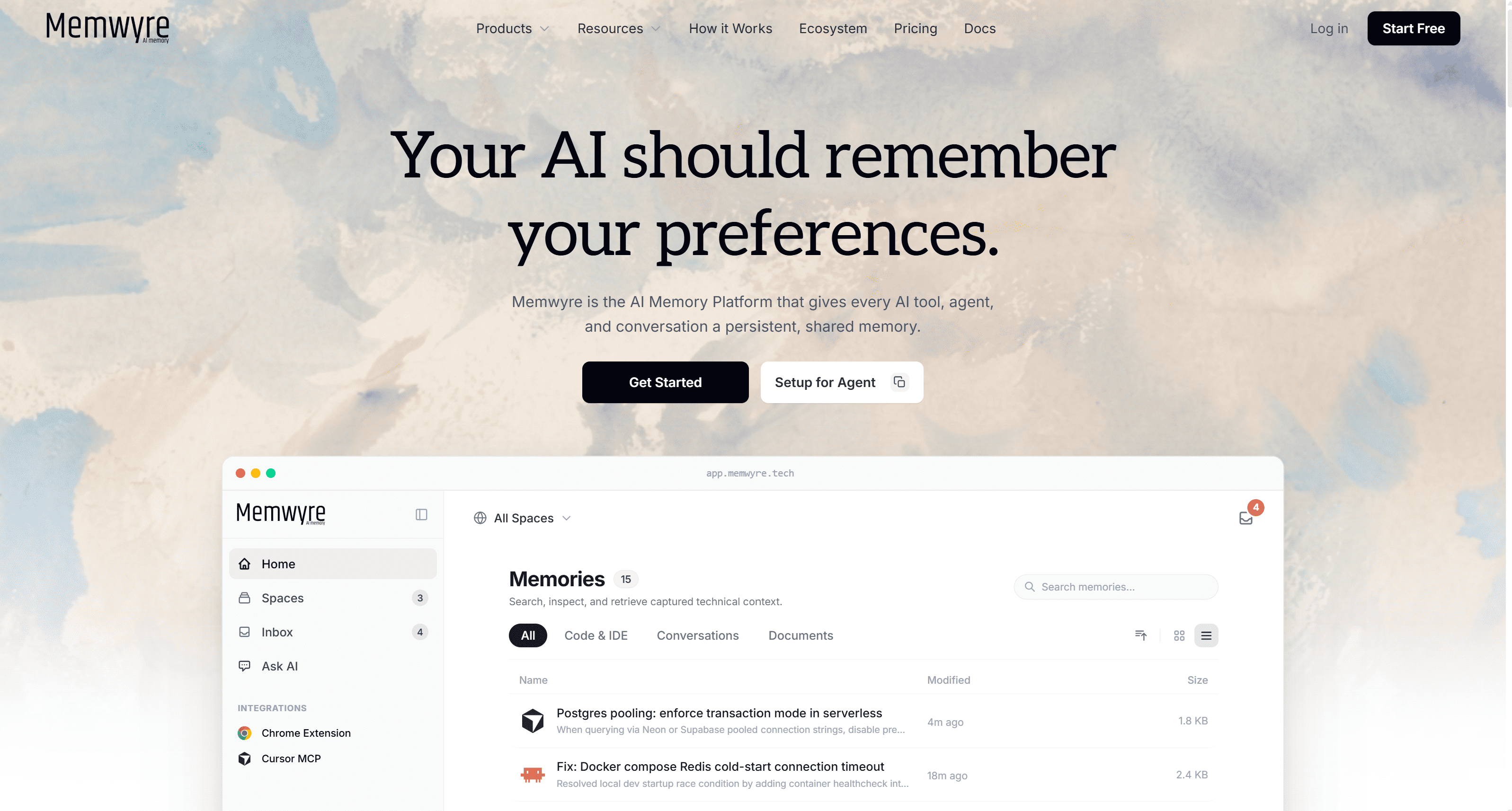 Memwyre website preview